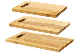 Комплект 3 досок 38*22*1,8 см, 34*20*1,8 см, 30*18*1,8 см "Прямая ручка" на дер. подстав.