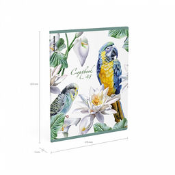 Цена за 5 шт. Тетрадь общая ученическая ErichKrause Тропические птицы, 48 листов, клетка, мат.лам.+выб. УФ-лак+тиснение фольгой+конгрев, доп.лист_MIX-PACK  фото 10