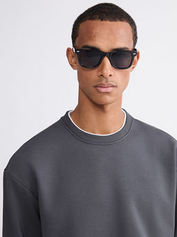 Bisiklet Yaka Erkek Kal?n Sweatshirt