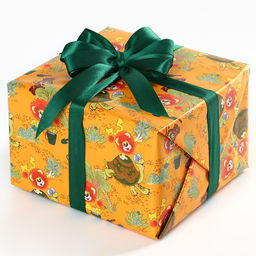 Цена за 10 шт. Упаковочная бумага, 70х100 см, Львёнок и Черепаха