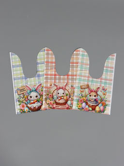 Цена за 50 шт. Пакет полиэтиленовый подарочный с ушками "Зайчик и корзина", 13 х 23±1 см