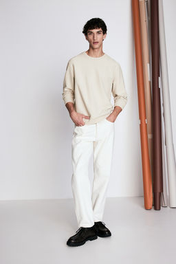 Sudadera con diseno de espiguilla Regular Fit