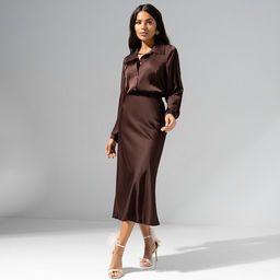 Юбка из шелка Сияю от удовольствия (brown) - Charutti фото 12