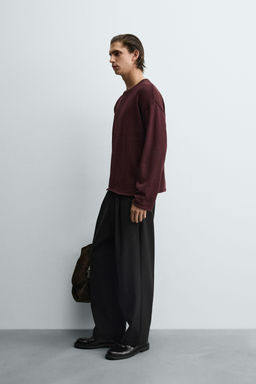 TEXTURED TURN-UP TRIM SWEATER - Zara фото 4