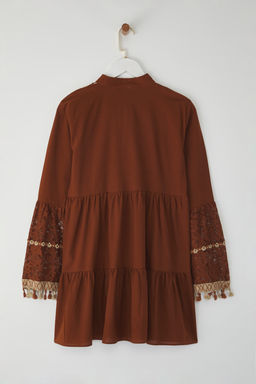 TRENDYOLMILLA Beyaz Dokuma %100 Pamuk Dantelli Mini Plaj Elbisesi TBESS20EL0862