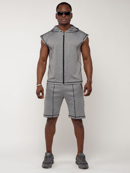 Спортивный костюм летний мужской светло-серого цвета 2262SS - FUYOUKAI фото 2