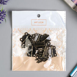 Цена за 2 шт. Петля накладная фигурная угол открывания 180 градусов + гвозд. набор 10 шт 2х1,7 см