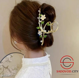 Заколка-краб для волос с цветочным принтом