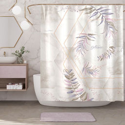 VAL BL-M-1820 Штора для ванной комнаты, полиэстер, 180*200 см, BOTANIC LILAC MOSAIC, шт