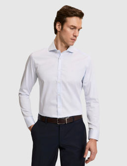 A__k Mavi Slim Fit Pamuk Klasik G_mlek