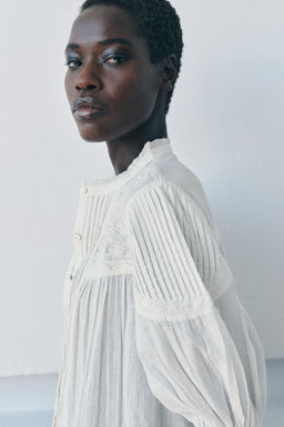 ZW COLLECTION ROMANTIC COTTON SHIRT - Zara фото 12