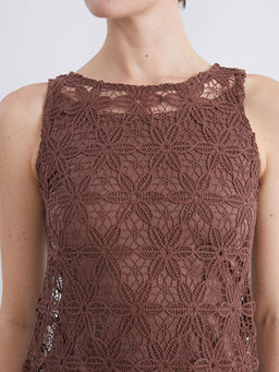 Bisiklet Yaka Dantelli Mini Elbise