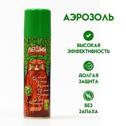 Аэрозоль Репеллент Леший, 7 в1, от клещей, мошки, комаров, слепней, мокрецов, блох, 150 мл
