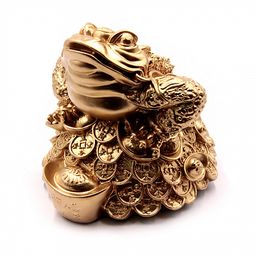 Фигурка Фен Шуй Жаба богатства на монетах со слитком 14см-15см 1,260кг ХРУПКОЕ
