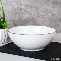 Набор суповых тарелок 6 штук 480 мл / NHG60 (white GOLD) /уп 8/ Золотая отводка - ГалеонТрейд фото 2