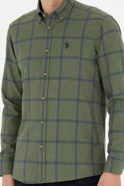Мужская рубашка цвета хаки с длинным рукавом - U.s. polo assn фото 13