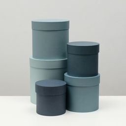 Набор круглых коробок 5 в 1 «Барракуда» 23×23×25 - 15×15×15 см
