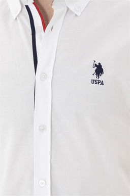 Мужская белая рубашка с длинным рукавом - U.s. polo assn фото 7