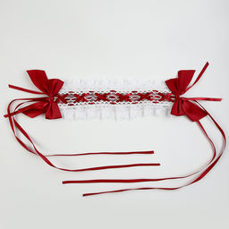 Карнавальная повязка Лолита цвет красный с белой тесьмой - Simaland фото 2