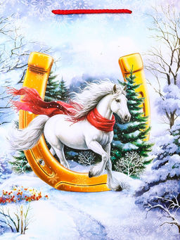 Цена за 2 шт. Пакет подарочный новогодний ламинированный, «Подкова», 26×12×32 см