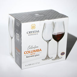 Бокалы для вина Columba Optic, 500 мл, набор 6 шт., стекло, прозрачные