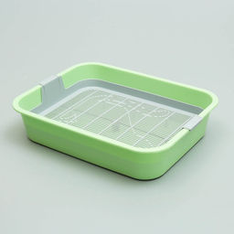 Туалет «Мур-мяу» для кошек, с сеткой, 33×25×7 см, зелёный