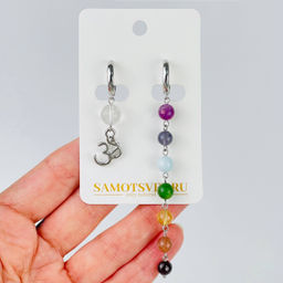 Серьги 7 чакр из Самоцветов