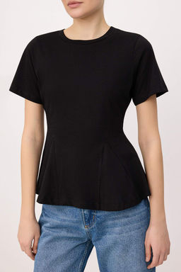 Kahverengi Peplum K?sa Kollu %100 Pamuk Orme Bluz TWOSS26BZ00028 - Trendyolmilla фото 11