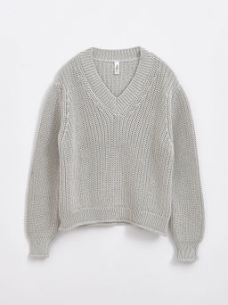 CONTE Фактурный джемпер из объемной пряжи с хлопком LDK 151 ash grey - Conte elegant фото 6