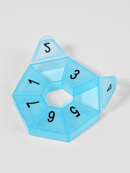 Цена за 4 шт. Таблетница «Цифры», 7.5×7.5×1.7 см, 7 секций, МИКС