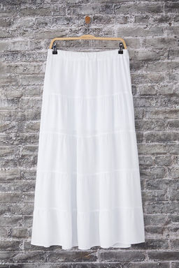 Trendyolmilla Beyaz Fiyonk Detayl? A -line Kal?p Volanl? Maxi Boy Etek TWOSS25ET00090  фото 7