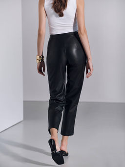 CONTE Брюки из экокожи с фигурными шлёвками LBK 2852 black - Conte elegant фото 2