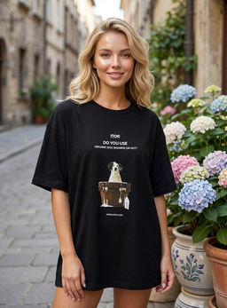 K13524 Футболка OVER SIZE (хлопок) ЧЕРНЫЙ