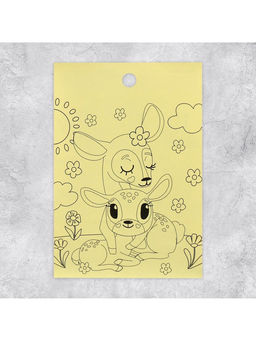 Цена за 10 шт. Наклейки детские бумажные «Олень и медвежонок», c раскраской на обороте, 10×14 см