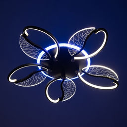 Люстра потолочная BayerLux «Астрид», 5хLED, 110 Вт, 3000-6000К, RGB, черный, 65×65×8 см