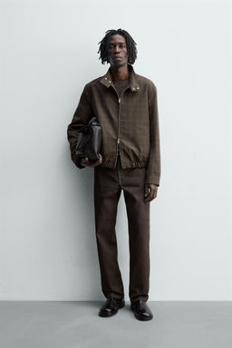 CHECK CROPPED FIT JACKET