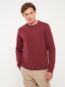 Bisiklet Yaka Uzun Kollu Erkek Kal?n Sweatshirt
