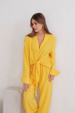 10503 Костюм из рубашки и брюк солнечно-жёлтый - Martichelli фото 6