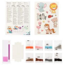 Кристальная (алмазная) мозаика ФРЕЯ ALVN-102 наклейки Веселые зверята 14 х 19.5 см