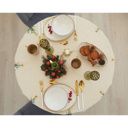 Скатерть новогодняя Этель Noble Christmas, d=220  3 см с ГМВО, 100% хлопок, саржа 190 г/м?