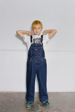 LABEL DENIM LONG DUNGAREES - Zara фото 6