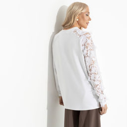 Свитшот с объемным декором Модная хроника (white) - Charutti фото 11