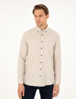Bej Regular Fit Uzun Kollu G_mlek - Pierre cardin фото 3