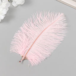 Цена за 10 шт. Перо декоративное страуса "Розовый зефир" h=15-20 см
