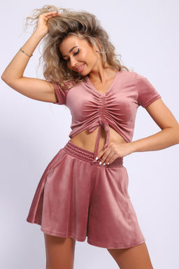 Костюм Натали 71121 топ и юбка-шорты из велюра фото 31