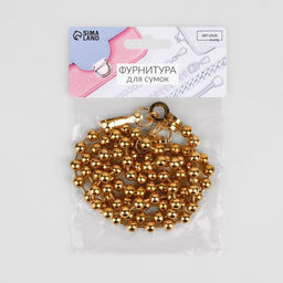 Цепочка для сумки, с карабинами, d = 8 мм, 120 см, цвет золотой - Арт узор фото 4