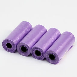 Цена за 2 шт. Пакеты для уборки за собаками, однотонные (4 рулона по 15 пакетов 29×21 см), фиолетовые