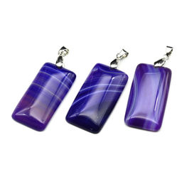 Подвеска из агата тонированного прямоугольник 20*40мм, цв.фиолетовый