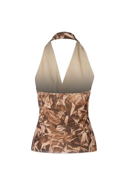 Cok Renkli Cicekli Fitted/Vucuda Oturan Boyundan Baglamal? Kolsuz Tul Orme Bluz TWOSS26BZ00561 - Trendyolmilla фото 2