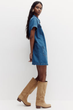 Vestido denim con cuello camisero - H&m фото 6